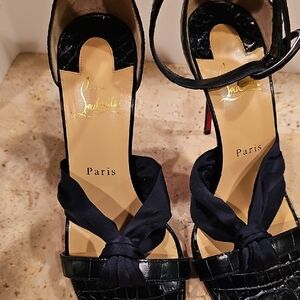 Christian Louboutin Navy  Knotted Heels
